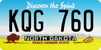 ND license plate KQG760