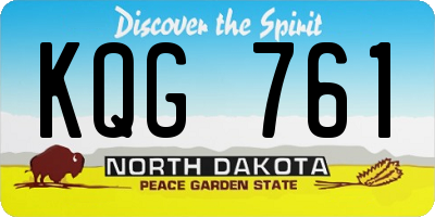 ND license plate KQG761