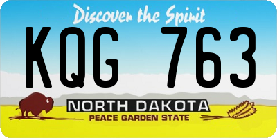 ND license plate KQG763