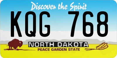 ND license plate KQG768