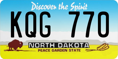 ND license plate KQG770