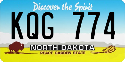 ND license plate KQG774