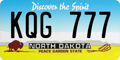 ND license plate KQG777