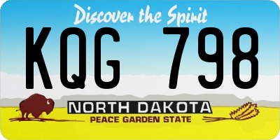 ND license plate KQG798