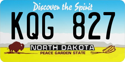 ND license plate KQG827