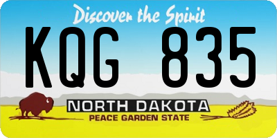 ND license plate KQG835