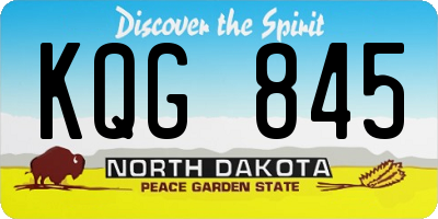 ND license plate KQG845