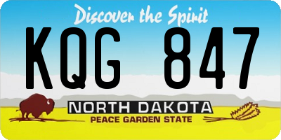 ND license plate KQG847