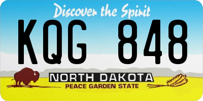 ND license plate KQG848