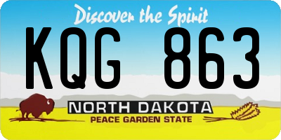ND license plate KQG863