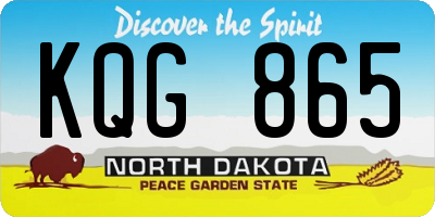 ND license plate KQG865