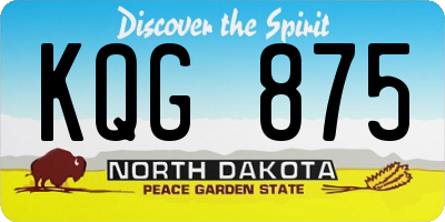 ND license plate KQG875