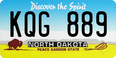 ND license plate KQG889