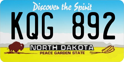 ND license plate KQG892