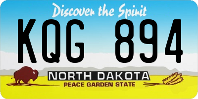 ND license plate KQG894