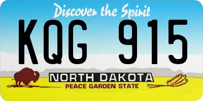 ND license plate KQG915