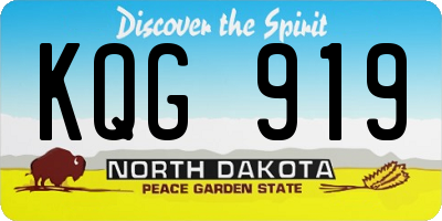 ND license plate KQG919
