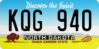 ND license plate KQG940