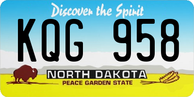 ND license plate KQG958