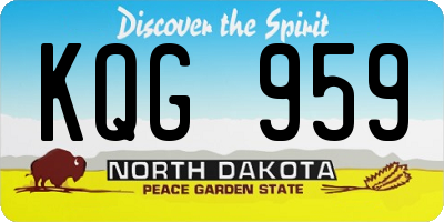 ND license plate KQG959