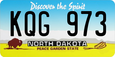 ND license plate KQG973