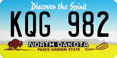 ND license plate KQG982