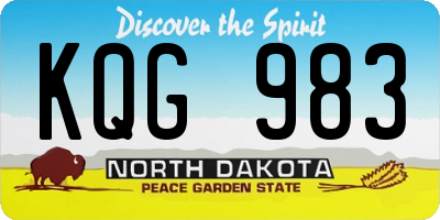 ND license plate KQG983