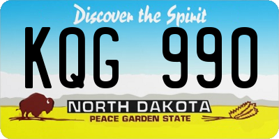 ND license plate KQG990