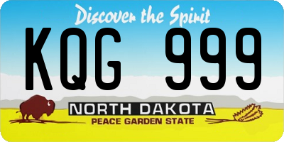 ND license plate KQG999