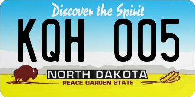 ND license plate KQH005