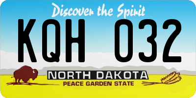 ND license plate KQH032