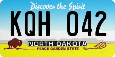 ND license plate KQH042