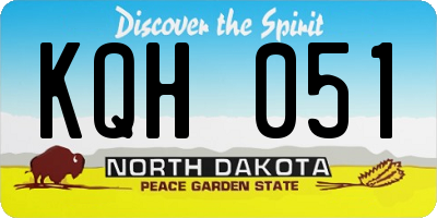ND license plate KQH051