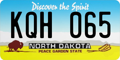 ND license plate KQH065