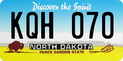 ND license plate KQH070