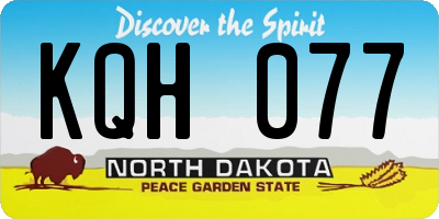 ND license plate KQH077