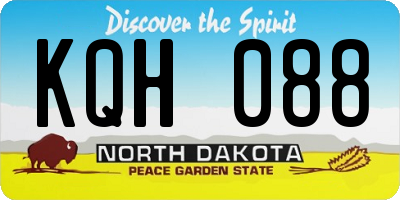 ND license plate KQH088