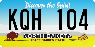 ND license plate KQH104