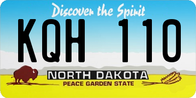 ND license plate KQH110