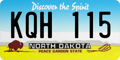ND license plate KQH115