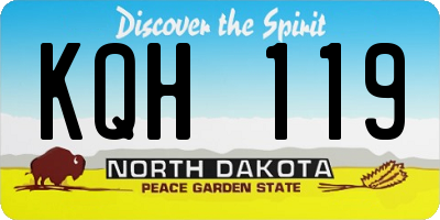 ND license plate KQH119