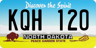 ND license plate KQH120