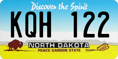 ND license plate KQH122