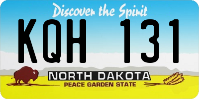 ND license plate KQH131