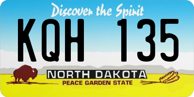 ND license plate KQH135