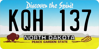 ND license plate KQH137