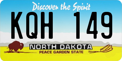 ND license plate KQH149
