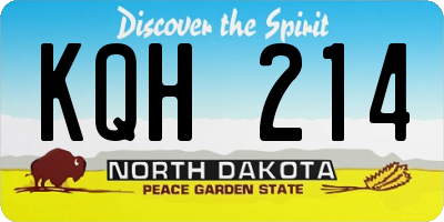 ND license plate KQH214