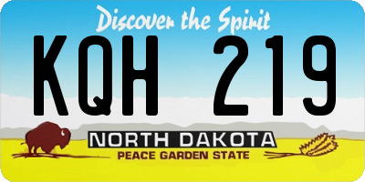 ND license plate KQH219