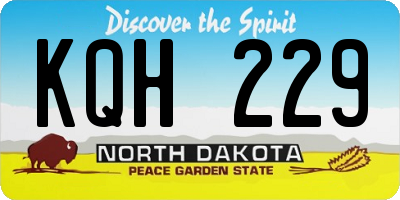 ND license plate KQH229